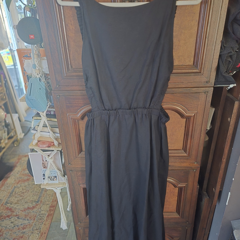 Petal & Pup Black Sleeveless Maxi Dress with Elastic Waist